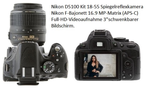 Die Nikon D5100 ist eine digitale Spiegelreflexkamera mit einem Objektiv. Rückruf und Betrieb.