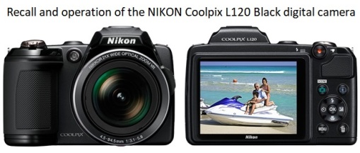 Recall and operation of the NIKON Coolpix L120 Black digital camera