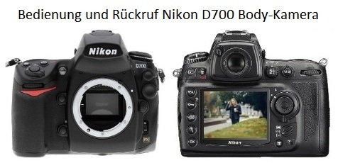 Bedienung und Rückruf Nikon D700 Body-Kamera