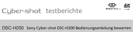 Sony Cyber-shot DSC-H200 Bedienungsanleitung bewerten